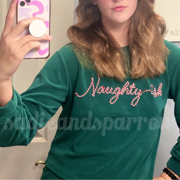 WALLFLOWER L M Naughty-ish Christmas Cropped Fleece Matching Set Bundle - Picture 9 of 10